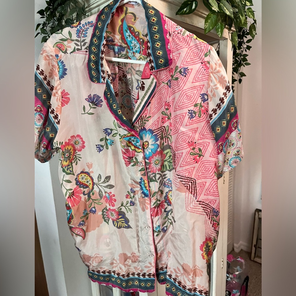JOHNNY WAS Silk Top - XL